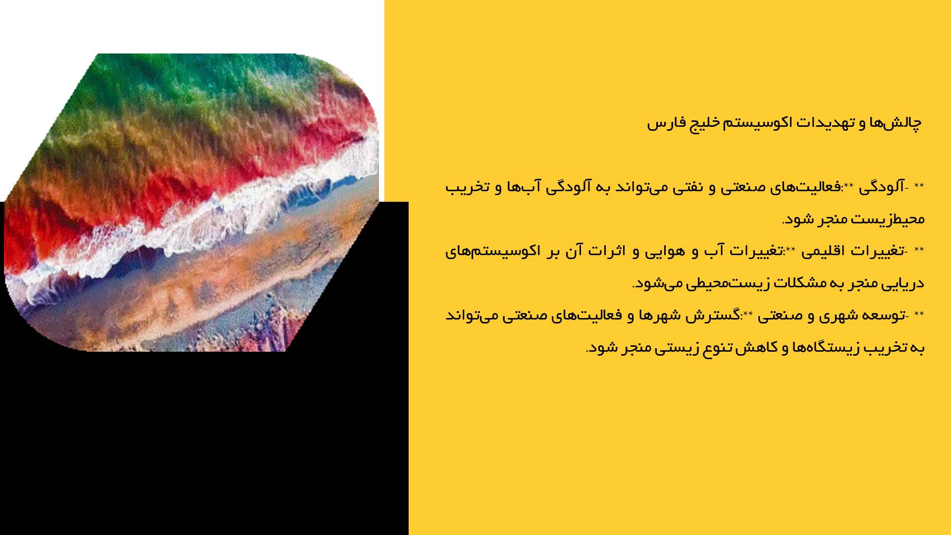 پاورپوینت در مورد روش‌های حفظ و نگهداری از اکوسیستم خلیج فارس